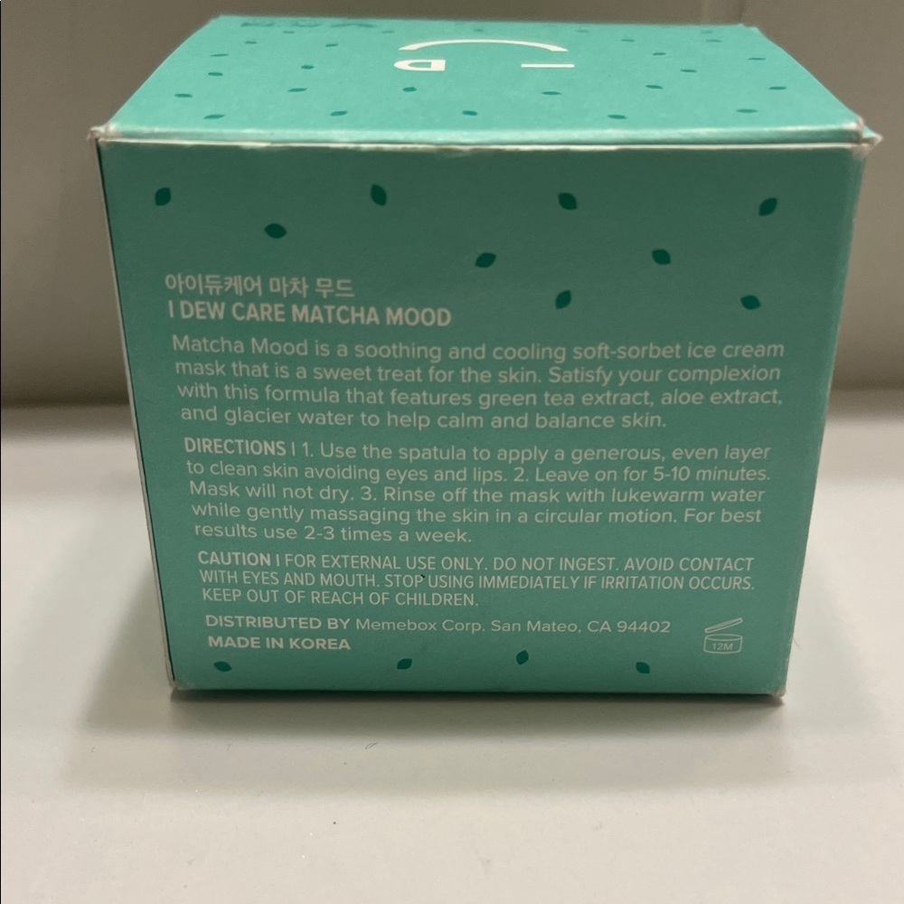 I Dew Care Matcha Mood Soothing Mask NIP 3.38 oz - Picture 3 of 4